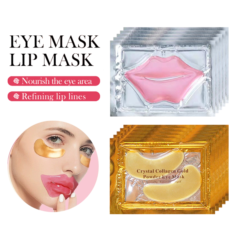 Skincare Pink - 10/20pcs Golden Crystal Collagen Eye Mask