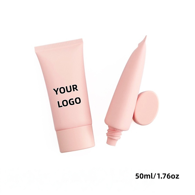 Skincare Pink - 【โลโก้สั่งทำ】หลอดเครื่องสำอางแบบแบนสีชมพู 50 ชิ้น ขนาด 50 มล.