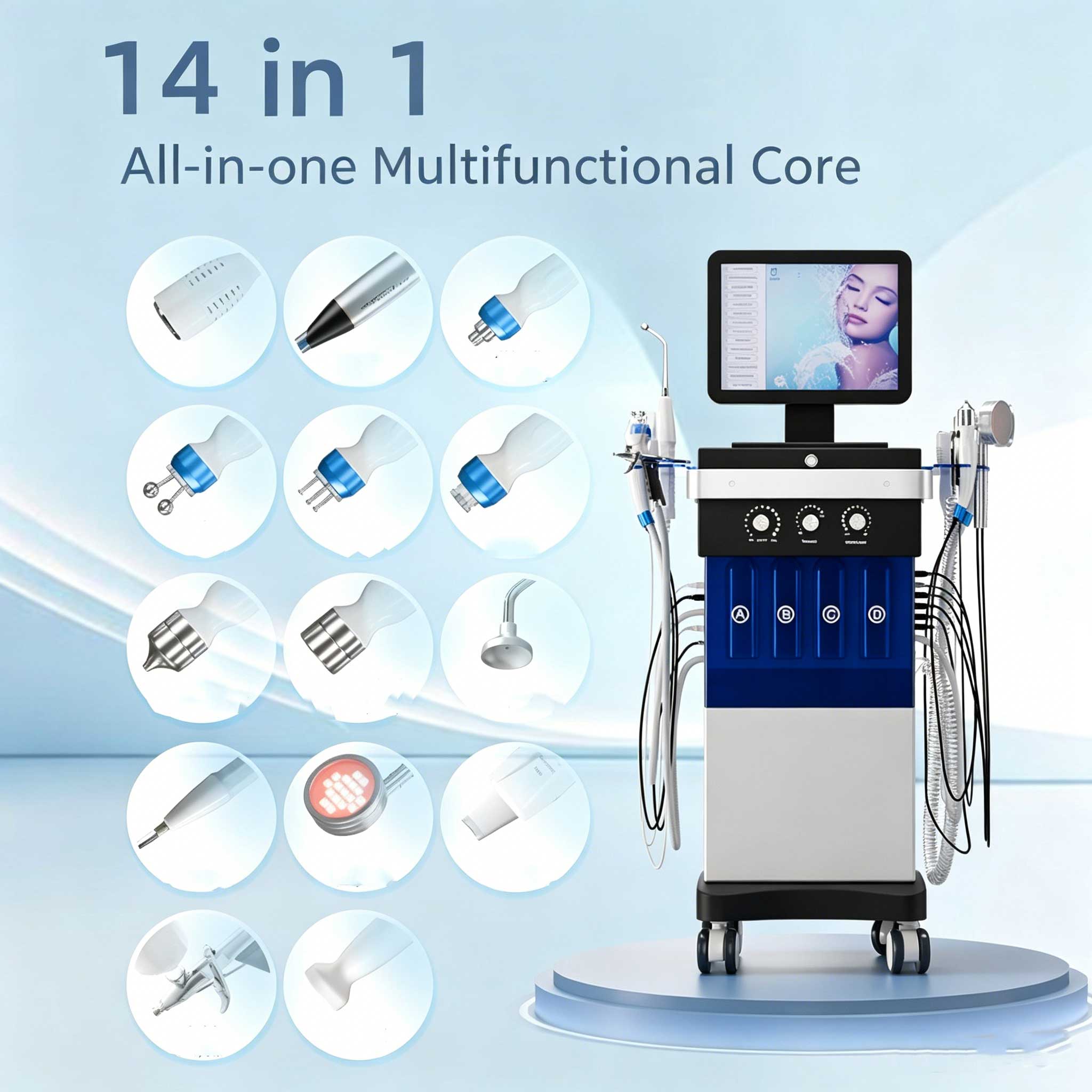 Skincare Exfoliating - อุปกรณ์ดูแลผิวหน้า 14 in 1 Water Light