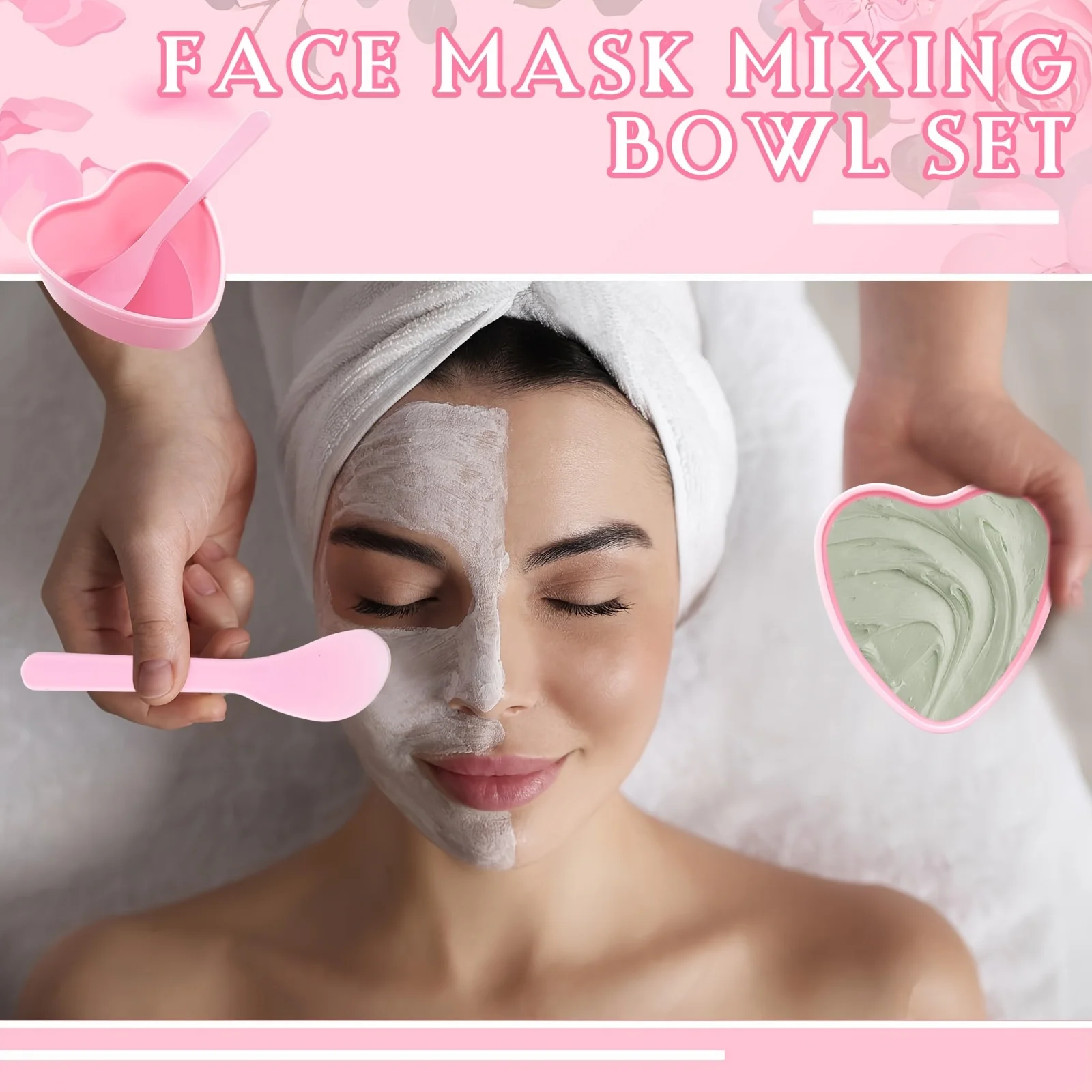 ชุดชามผสมมาส์กหน้ารูปหัวใจสีชม - Skincare Pink บทวิจารณ์และราคา
