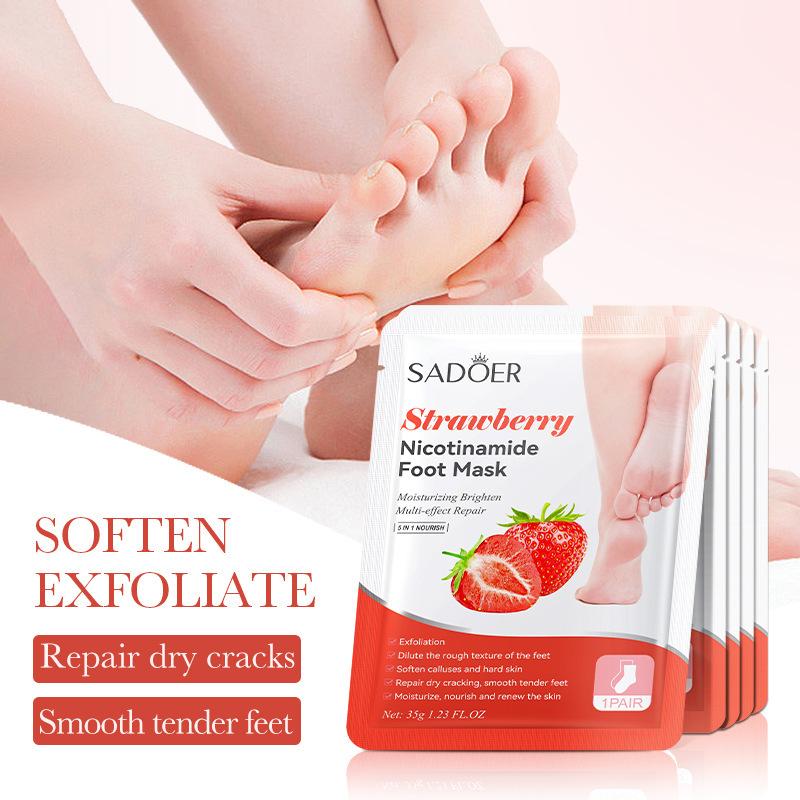 มาส์กเท้าผลไม้ SADOER 1 คู่ มา - Skincare Exfoliating บทวิจารณ์และราคา
