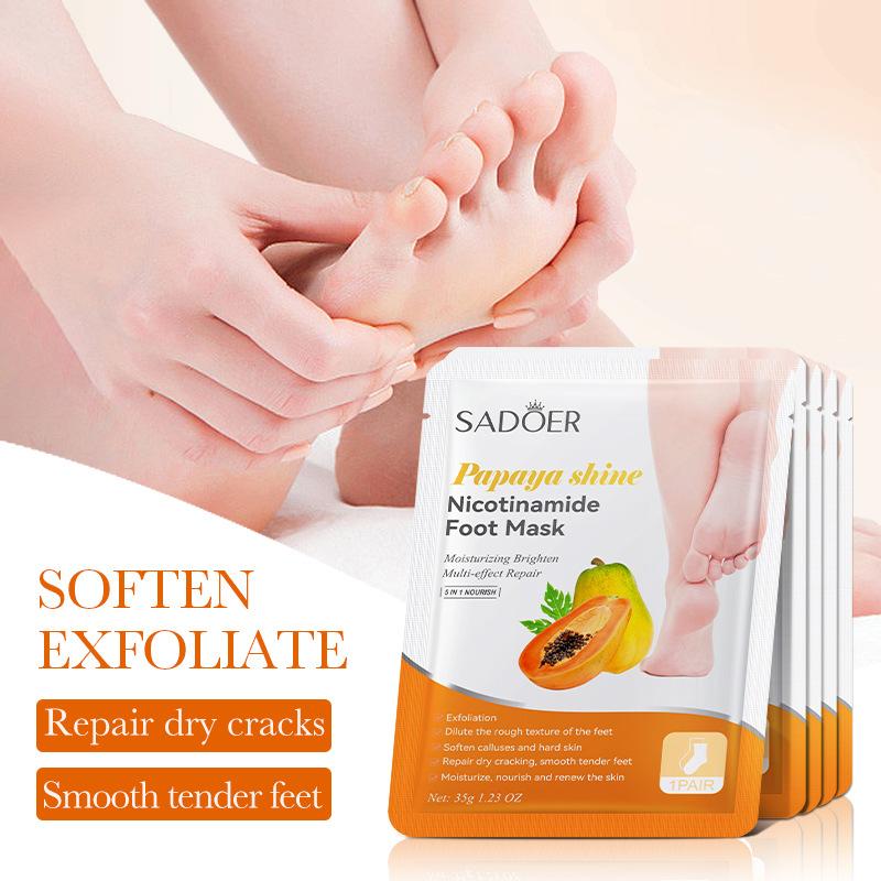 มาส์กเท้าผลไม้ SADOER 1 คู่ มา - Skincare Exfoliating บทวิจารณ์และราคา